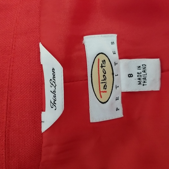 Talbots Irish linen casual blazer in Red, size 8 - Picture 8 of 9